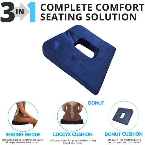 Salo Orthotics Foam Orthopaedic Pillow Pack of Solid Donut Cushion  Sitting Cushion for Piles, Fistula, Hemorrhoids Regular Size