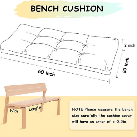 Daddy Cool Polyester Fibre Chair Pad Pack of Solid 20 x 60 Inch Patio  Bench Cushion