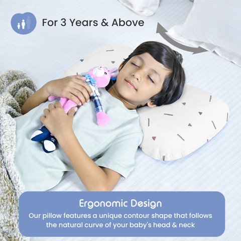 Cherilo Memory Foam Baby Pillow Pack of Geometric Contour Shaped