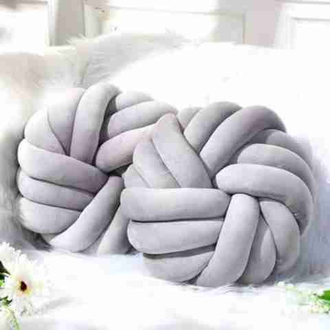 GRAPIFY Cotton Cushion Pack of 1 Solid Knotted Pillow/Knot Cushion