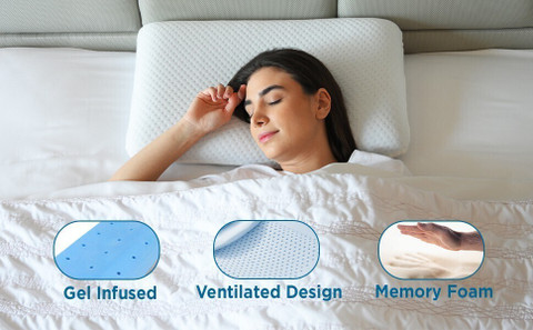 Sleepsia Memory Foam Orthopaedic Pillow Pack of Geometric