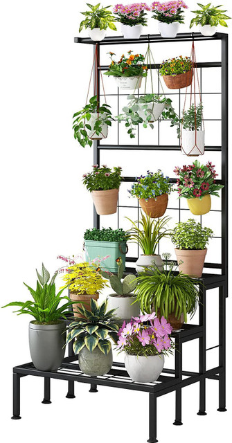 Iron Lands SOLID 4 TIER Hanging Plant Stand Planter Shelves Flower