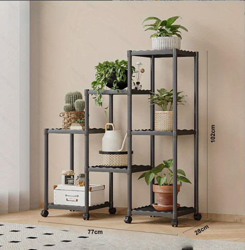 HOUSE OF QUIRK 7-Tier Plastic Plant Stand with Wheels  Multi-Purpose  Ladder Shelf for Pots Plant Container Set Price in India - Buy HOUSE OF  QUIRK 7-Tier Plastic Plant Stand with Wheels