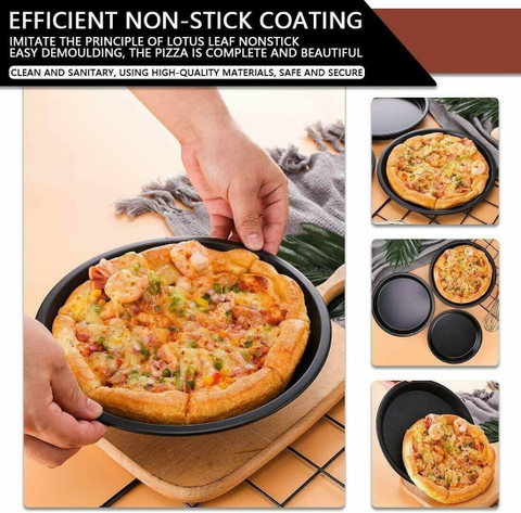 Naama 23cm 26cm +29cm Pizza Pan l Nonstick Pizzas Tray l Carbon Steel Pie  Pan Pizza Tray