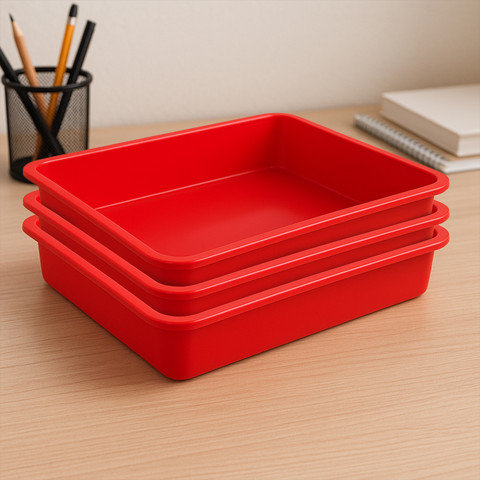 HOMESTIC Multiuses Rectangular Plastic Large Tray, Bin, Organizer