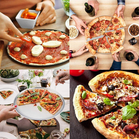 AL ATASH 2PcSet of Pizza Tray 23cm 26cm Non-Stick,Durable Baking Pans for  Perfect Pizza Pizza Tray