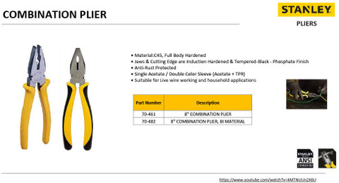 STANLEY 70-461 Lineman Plier Price in India - Buy STANLEY 70-461