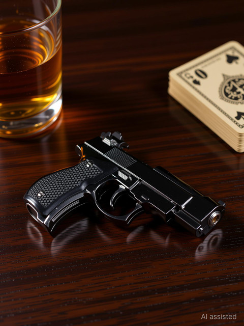 gun cigarette lighter File:Vintage Gun-Shaped Lighter, Measures 2.75 Inches Wide, Made In Occupied Japan, Circa 1945 - 1952 (23662924652).jpg Focus Pistol Lighter with Cigarette