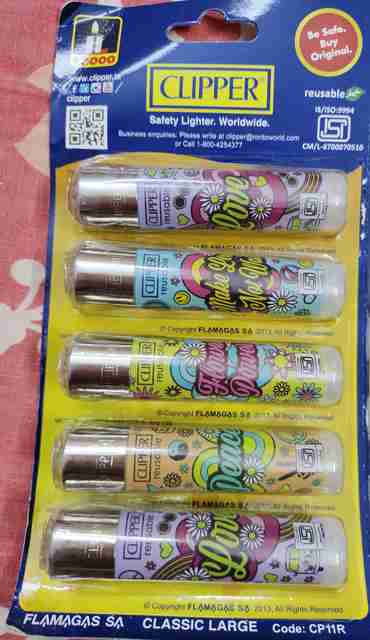 clipper Refillable Large Cigarette Lighters (Hippie Party 2) - 5 PCS Pocket  Lighter Price in India - Buy clipper Refillable Large Cigarette Lighters  (Hippie Party 2)