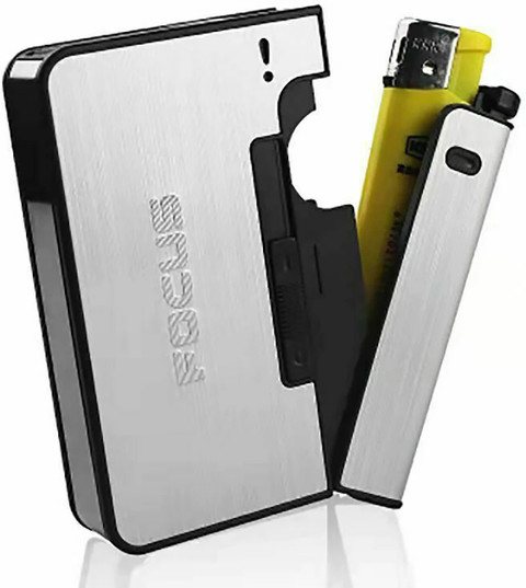 GENZ Focus Pioneer Silver Cigarette Case Lighter |Automatic Ejection Cigarette  Holder Windproof Pocket Lighter (Multicolor) Pocket Lighter Price in India 