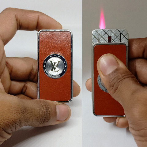 Ala Flame Metal Premium Windproof Metallic Silver Unique Louis Vuitton  Design Cigarette Pocket Lighter Price in India