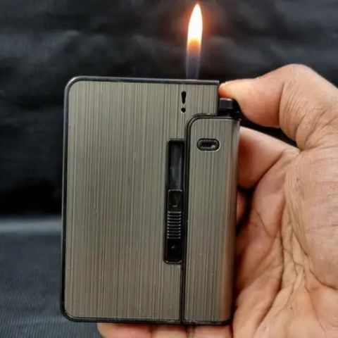 VNS Cigarette Case with Built-in Portable Lighter for King Size Cigarettes Pocket Lighter Price in India