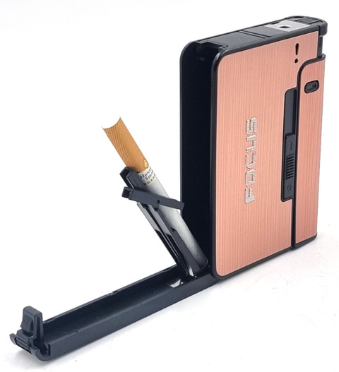 VIOVI Focus Pioneer Rose Gold Cigarette Case with Portable Lighter I Ideal  for 84mm long King Size Cigarette Pocket Lighter Price in India