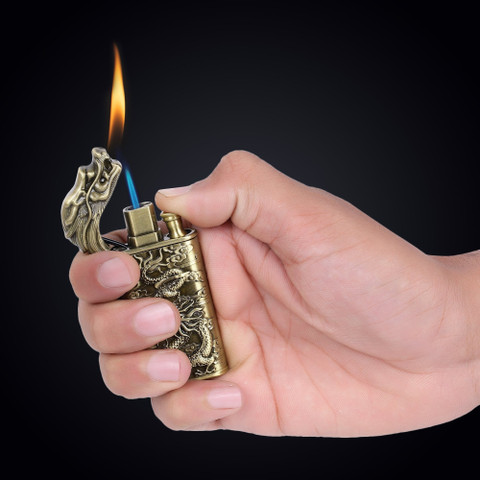 dragon cigarette lighter Mythical Classic Fluid Valentines Day Dual Flame Dragon Lighter