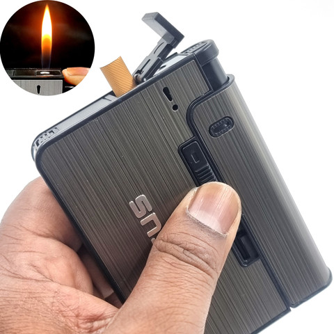 VIOVI Focus Pioneer Grey Cigarette Case with Portable Lighter for 84mm Long  King Size Cigarette Pocket Lighter Price in India