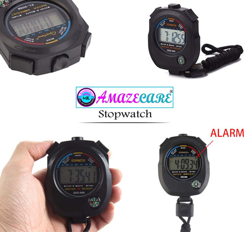 AMAZECARE Digital LCD Stopwatch Chronograph Timer Counter Sports Alarm  Digital Stop Watch