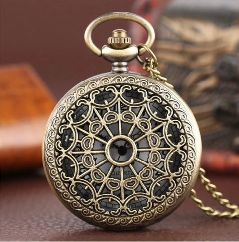COSMIC Antique Vintage Quartz Steampunk Pocket Watch Spider Web Hollow  Women Men Pocket349d Green Metal Pocket Watch Chain