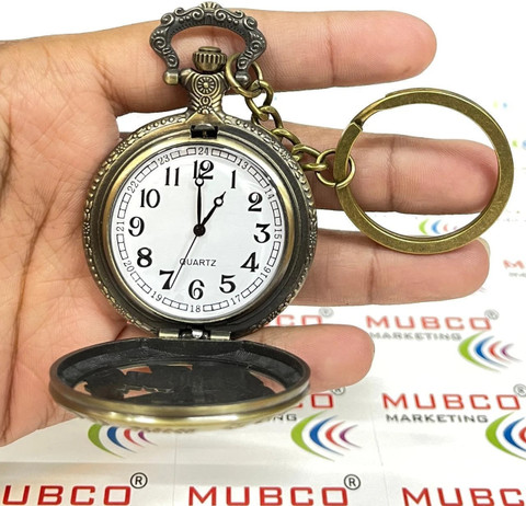 Mubco Antique Style One Piece Quartz Pocket Watch Key chain Gift