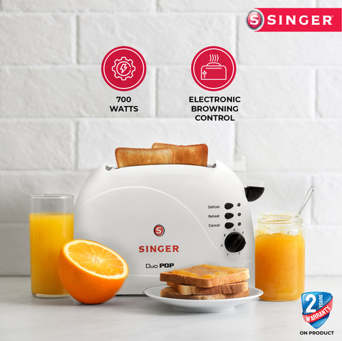 SINGER DUO POP(SPT 702 DWT) 700 W Pop Up Toaster Price in India