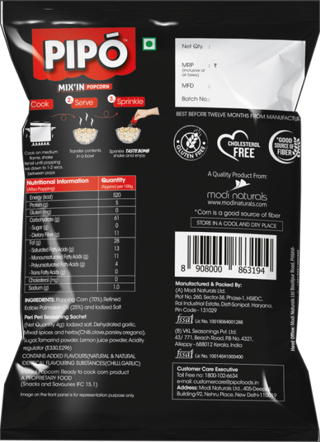 pipo様 PIPO Peri Peri Popcorn Price in India - Buy PIPO Peri Peri Popcorn
