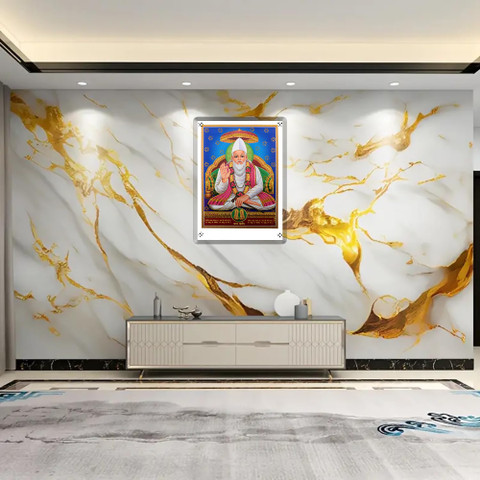 UV Golden Jari Sant Kabir Ji Poster – Spiritual Wall Art for Home