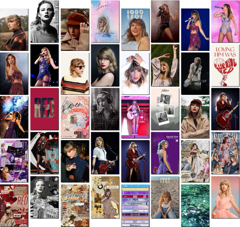 Taylor Swift 4枚セット Taylor Swift Wall Collage poster || A6 size || Pack of 40