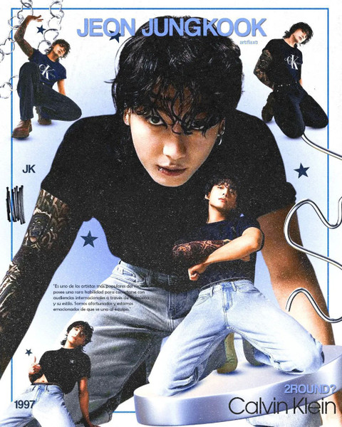 Jungkook BTS Poster – Glossy A4 Size, Self-Adhesive, Unframed Wall