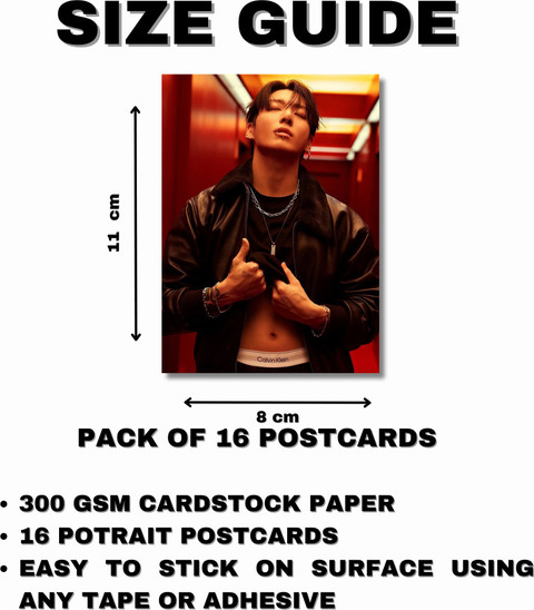 BTS Photocards Pack of 16 (8 x 11 cm) | BTS Jungkook Photocards