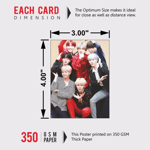 BTS Photocards, (Pack of 88) 18 Pics of All 7 Members Photo Cards