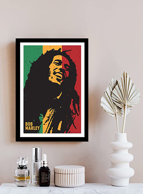 Bob Marley Pop Art Framed Poster With Acrylic Glass for Room