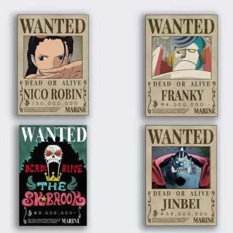 One Piece Straw Priates Wanted Poster | 12X18 Inch Photographic