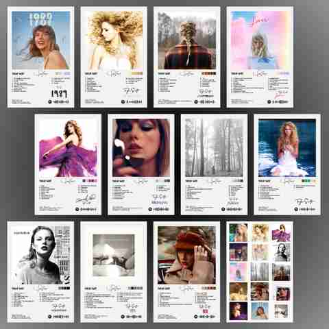 Taylor Swift Music Album Art Posters (Set of 12) | Size- 8 x 12
