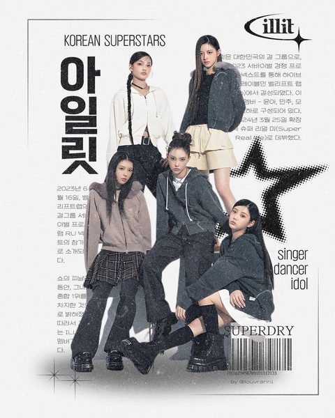 ILLIT Artwork K-Pop Group Poster – Glossy A4 Size | Self-Adhesive