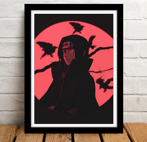 Itachi Anime Acrylic glass Framed Poster For Room Office Naruto Poster  Paper Print