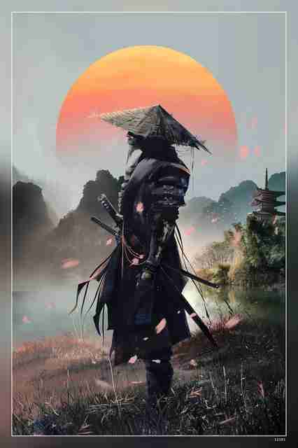 Artwork Fantasy Art Samurai Matte Finish Poster P-12101 Paper