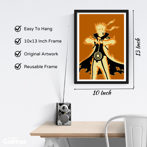 Naruto Uzumaki KSM Form | Naruto Framed Poster with Matt Finish