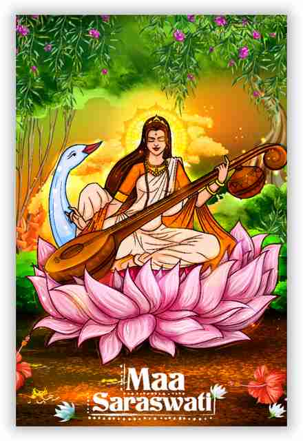 ポスター potita large-saraswati-mata-with-