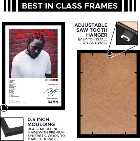Pack of 6 - Kendrick Lamar Music Album Art Wall Framed Posters