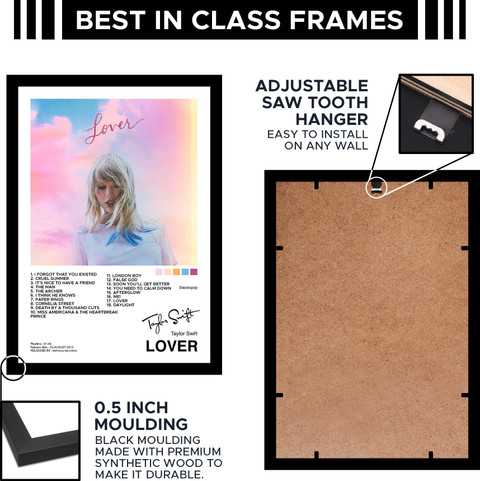 Pack of 6 - Taylor Swift Music Album Art Wall Framed Posters 8x12