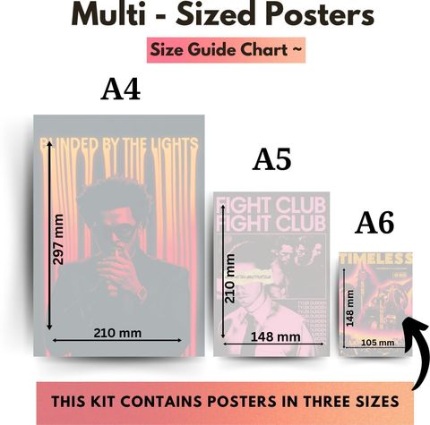 Weekend Wall Poster Kit- Set of 21 Multisized Posters (Four-A4