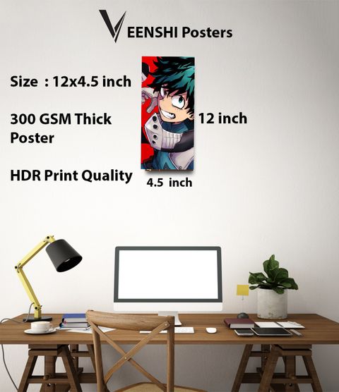 set of 40 mix anime wall poster for room long size ( 12x4.5 inch) wall