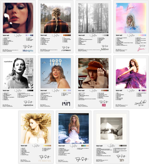 Pack of 11 Taylor Swift All Music Album Cover Poster for Bedroom