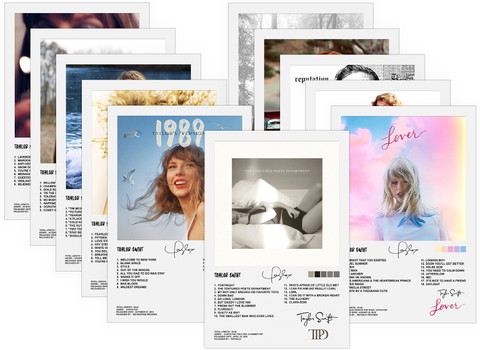 Pack of 11 Taylor Swift All Music Album Cover Poster for Bedroom