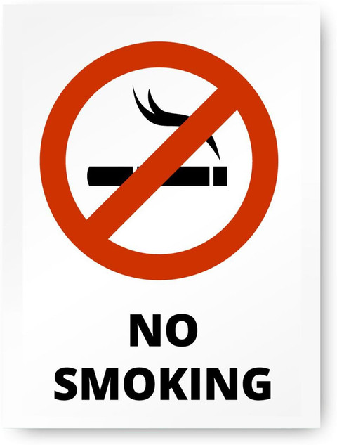 No-Smoking Wall Posters | No Smoking Sign Posters For Office, School,  Hospital, Library, Cafes, & Public Places | No Smoking Laminated Wall Poster  12x16 inches Paper Print