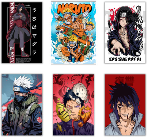 Anime Naruto Posters, Pack of 6 poster , (12x18) inch per posters