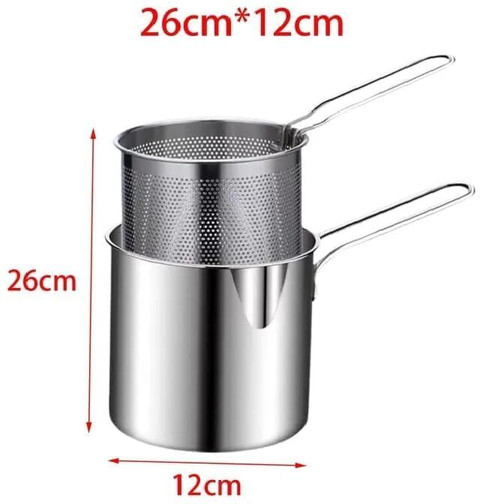 Snehmurti Deep Frying Pot with Strainer Basket 1200ml Stainless