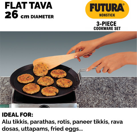 Hawkins Pc Cookware Set 3-Flat Tava, All-Purpose and Stir-Fry