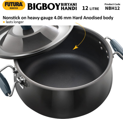 Hawkins Futura BigBoy Biryani (NBH12) Handi 12 L with Lid Price in