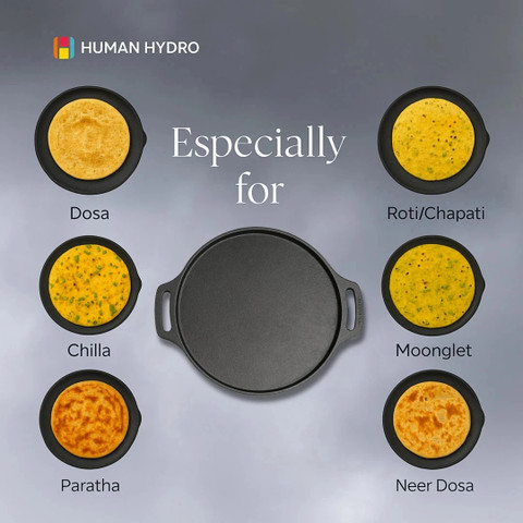 Human Hydro IronCure Cast Iron Tawa for Dosa/Chilla