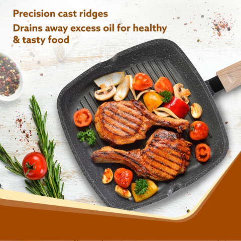 AGARO Grill Pan 24 cm diameter with Lid L capacity Price in